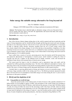 Solar energy the suitable energy alternative for Iraq beyond