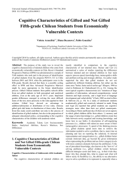 Cognitive Characteristics of Gifted and Not Gifted Fifth