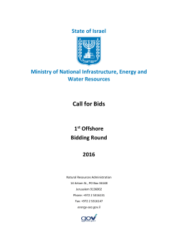 Call for Bids - The Ministry of National For Infrastructure, Energy and