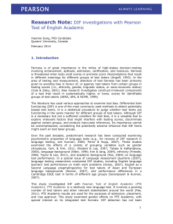 DIF investigations with Pearson Test of English