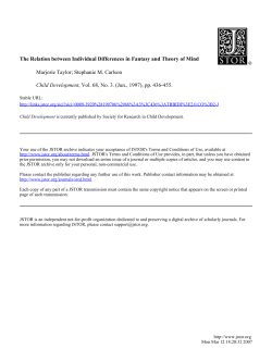 The Relation between Individual Differences in Fantasy and Theory
