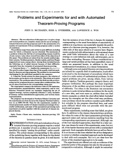 Problems and Experiments for and with Automated Theorem