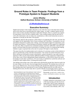 Ground Rules in Team Projects - Journal of Information Technology