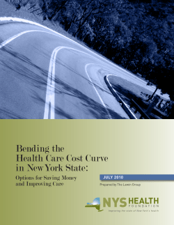 Bending the Health Care Cost Curve in New York State: Options for