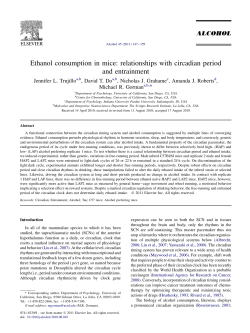 Ethanol consumption in mice: relationships with circadian period