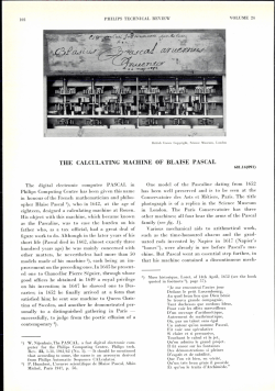 the calculating machine of blaise pascal