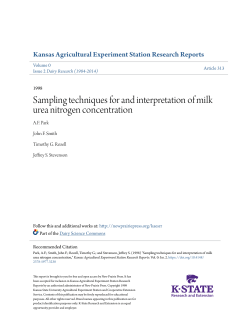 Sampling techniques for and interpretation of milk urea nitrogen