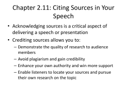 Chapter 2.11: Citing Sources in Your Speech
