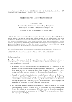 METHODS FOR $p$-ADIC MONODROMY - Penn Math