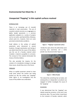 Figure 1 &ndash; &ldquo;Popping&rdquo; in pavement surface