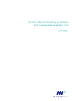 Further advance lending guidelines and