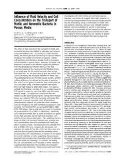 Influence of Fluid Velocity and Cell Concentration on the Transport