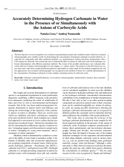 Accurately Determining Hydrogen Carbonate in Water in the