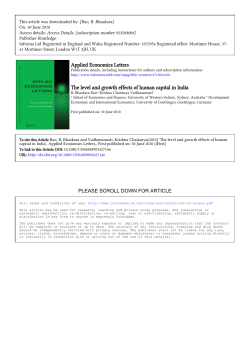 Applied Economics Letters The level and growth