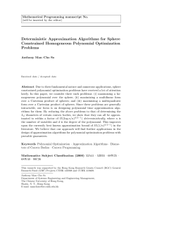 Deterministic Approximation Algorithms for Sphere Constrained