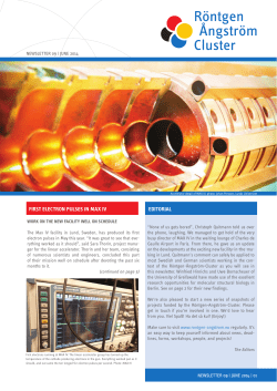 editorial firSt electron pulSeS in max iv - R&ouml;ntgen