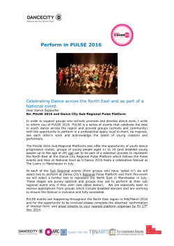 Perform in PULSE 2016 - Arts Centre Washington