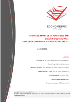 economic impact of an advertising ban on alcoholic beverages