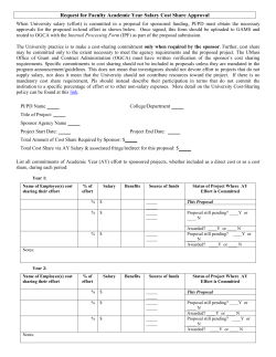 Pre-Award Request for Cost Sharing Approval