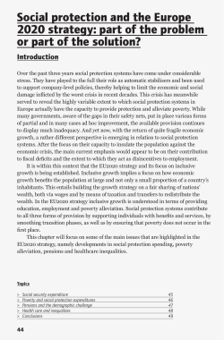 Social protection and the Europe 2020 strategy: part of the problem
