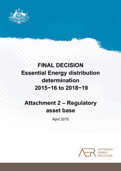 Attachment 2 - Regulatory asset base