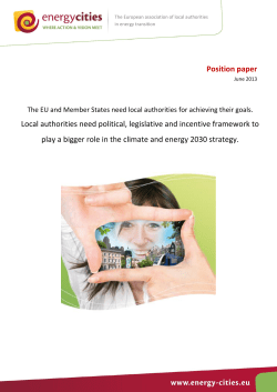 Position paper Local authorities need political, legislative and