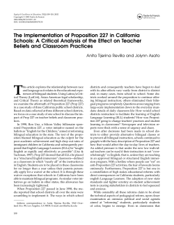 The Implementation of Proposition 227 in California Schools