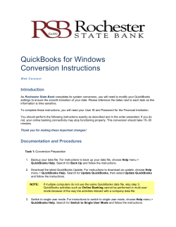 QuickBooks for Windows Conversion Instructions Web Connect