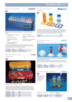 Centrifuge tubes racks