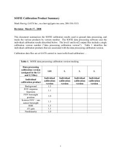 SOFIE Calibration Product Summary