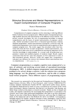 Stimulus Structures and Mental Representations in Expert