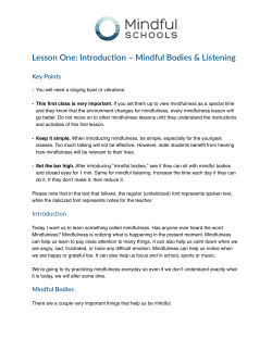 Starter Lesson - Mindful Schools