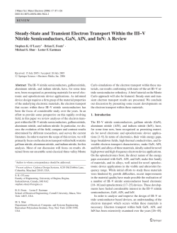 Steady-State and Transient Electron Transport Within the III&ndash;V