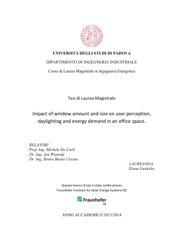 Impact of window amount and size on user perception, daylighting
