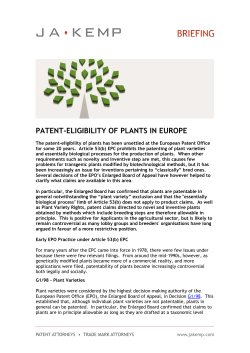 patent-eligibility of plants in europe