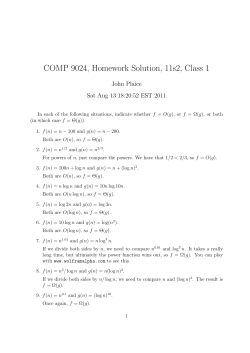 COMP 9024, Homework Solution, 11s2, Class 1