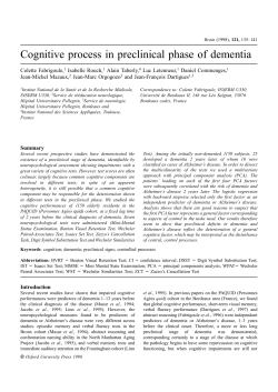 Cognitive process in preclinical phase of dementia