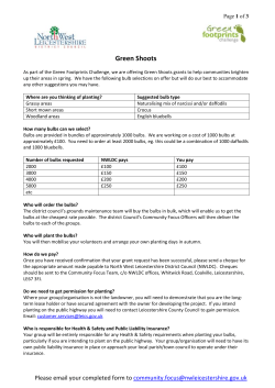 Green Shoots grant - North West Leicestershire District Council