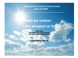 Cash for carbon: hot prospects or hot air