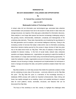Course Outline &ndash; Big Data Management