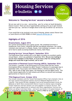 Housing services tenant eBulletin February 2017