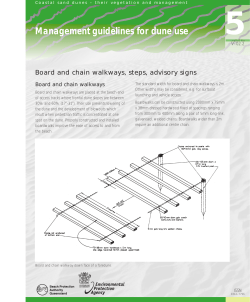 Board and chain walkways, steps, advisory signs