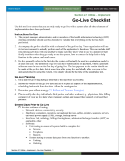 Go-Live Checklist