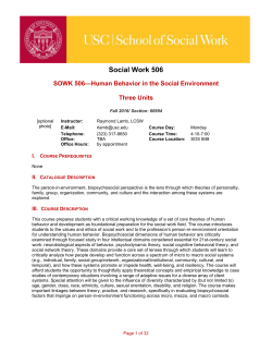 School of Social Work Syllabus Template Guide