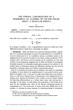 the formal linearization of a semisimple lie algebra of vector fields