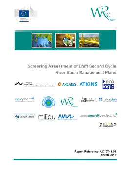 Screening Assessment of Draft Second Cycle River Basin