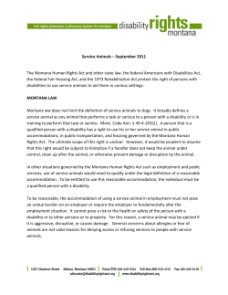 Service Animals &ndash; September 2011 The Montana Human Rights Act