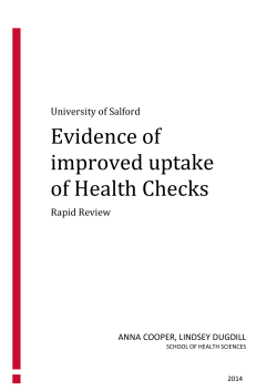 Evidence of improved uptake of Health Checks