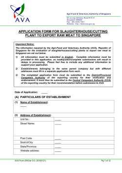 application form for slaughterhouse/cutting plant to export raw