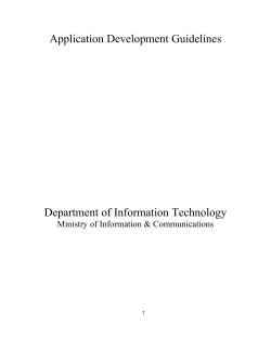 Application Development Guidelines Department of Information